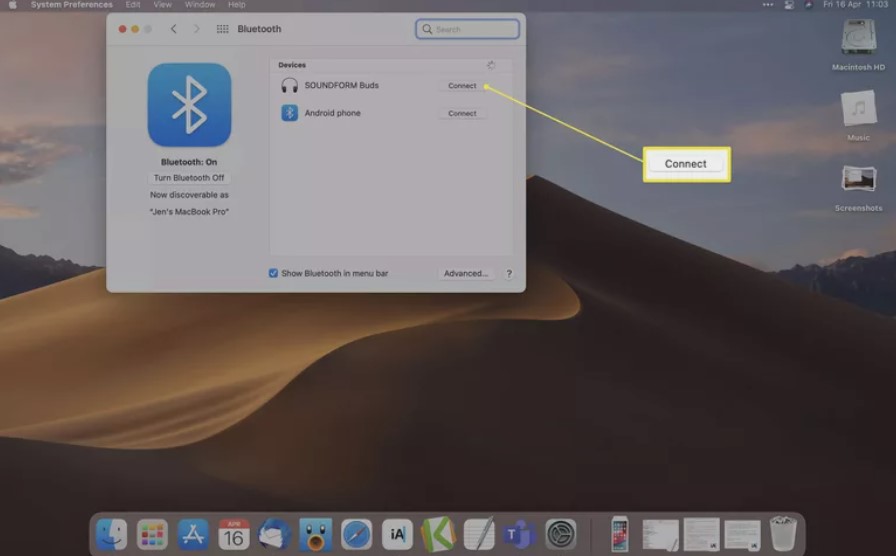 اتصال هدفون بلوتوثی به Mac