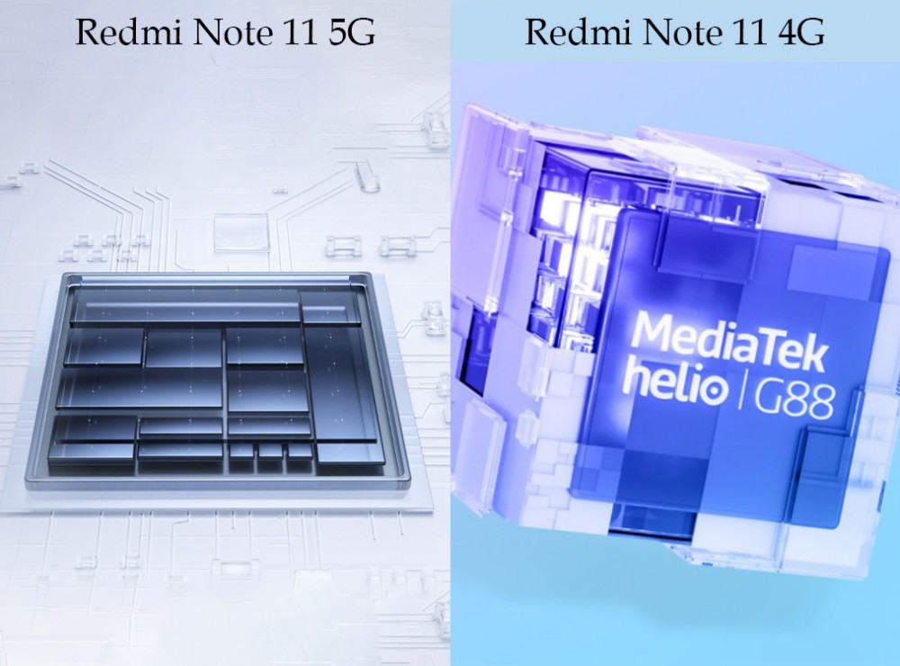 مقایسه گوشی‌های Redmi Note 11 5G  و Redmi Note 11 4G