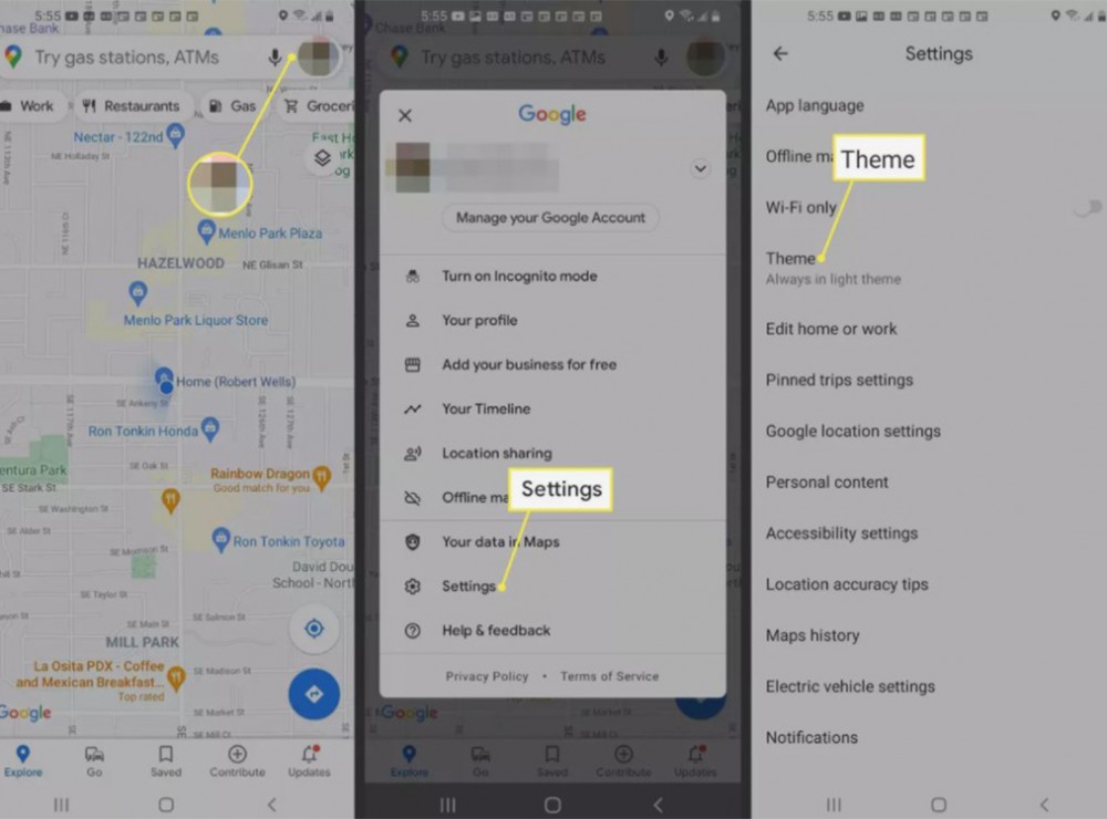 فعال کردن Dark Mode برای Google Maps و Gmail 